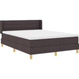  Postelja z vzmetnico Temno rjava in bela 140 x 200 cm blago, (5000127635) | Shoptok.si