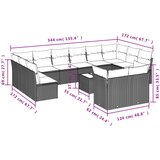  13-dijelni set vrtnih sofa od poliratana s jastucima sivi | shoptok.hr