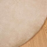  Faux Rabbit Fur Rug Olite Sivo-smeđa Ø 100 cm Poliester | shoptok.hr