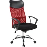 Ergonomska pisarniška stolica z visokim naslonjalom - Rdeča, nastavljiva višina in mehanizem za nagib, (5000262179)