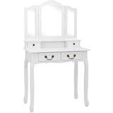 vidaXL Mizica za ličenje s stolčkom bela 80x69x141 cm les pavlovnije | Shoptok.si
