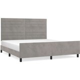  Posteljni okvir z vzglavjem svetlo siv 160x200 cm žamet, (20903203) | Shoptok.si