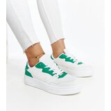 Gemre White sneakers with green accent Fournie | Shoptok.si