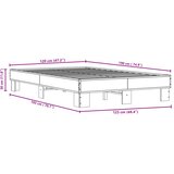  Okvir za krevet boja hrasta 120x190cm konstruirano drvo i metal | shoptok.hr