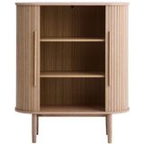 Unique Furniture Omarica v hrastovem dekorju z drsnimi vrati v svetli naravni barvi 100x118x40 cm Meta – | Shoptok.si