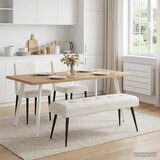  Klupa s gumbastim tkanjem Krem 110 x 40 x 46 cm Baršun | shoptok.hr