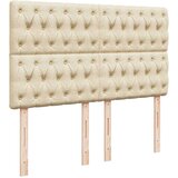 vidaXL Krevet s oprugama i madracem krem 140x200 cm od tkanine | shoptok.hr