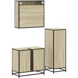  3-dijelni set kupaonskog namještaja boja hrasta sonome drveni | shoptok.hr