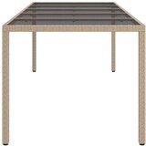  Vrtni stol bež 250x100x75 cm od kaljenog stakla i poliratana | shoptok.hr