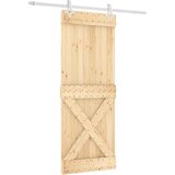 vidaXL Klizna vrata s priborom za montažu 80 x 210 cm masivna borovina | shoptok.hr