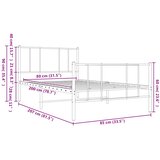  Metalni okvir kreveta uzglavlje i podnožje bijeli 80x200 cm | shoptok.hr