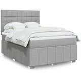 vidaXL Krevet box spring s madracem svjetlosivi 140x200 cm od tkanine | shoptok.hr