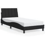 Furnova Posteljni okvir z vzglavjem črn 90x200 cm žamet, (21934250) | Shoptok.si