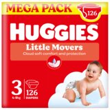 Huggies Little Movers Otvorene pelene Box, (3), 4-9kg, 126 komada Cene