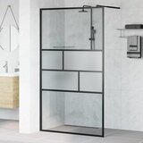  Zid za walk-in tuš Crna 115 x 195 x 0,5 cm Staklo i aluminij Cijene