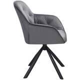 XXXL Naslanjač Silvi, Siva, Žamet, Vrtljiv | Shoptok.si