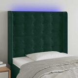  LED uzglavlje tamnozeleno 93x16x118/128 cm baršunasto | shoptok.hr