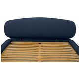 Scandic Temno modra oblazinjena zakonska postelja s prostorom za shranjevanje z letvenim dnom 160x200 cm Odette – | Shoptok.si