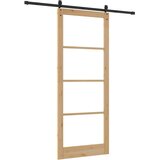  Klizna vrata Prirodna i crna 93 x 232 cm | shoptok.hr