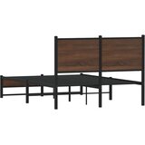 Metalni okvir kreveta bez madraca smeđi hrast 120x200 cm | shoptok.hr