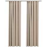  Zavjese za zamračivanje s kukama 2 kom bež 140 x 225 cm | shoptok.hr