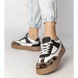 Gemre Black and white sneakers with leopard print accents Meril | Shoptok.si