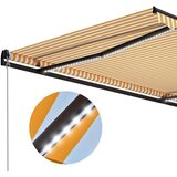  Ročno zložljiva tenda LED 300x250 cm rumena in bela | Shoptok.si