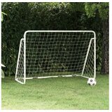  Nogometni gol z mrežo bel 180x90x120 cm jeklo Cene