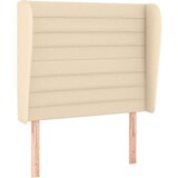 Maison Chic Vzglavna omarica - Nočna omarica - Posteljna omarica z ušesi krem 93x23x118/128 cm blago, (21710672) | Shoptok.si