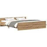 Maison Chic Posteljni okvir - Dvoposteljna postelja - Zakonska postelja brez vzmetnice artisian hrast 160x200 cm-J3503, (21771361) | Shoptok.si
