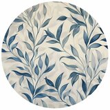  Okrugla fototapeta - Delicate botanical motif with blue leaves 180x180 | shoptok.hr