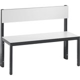 C+P Garderobna klop BASIC PLUS, enostranska, sedežna površina iz HPL, polovična višina, dolžina 1000 mm, bele barve | Shoptok.si