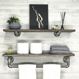 Woody Fashion zidna polica Boruraf113 walnutblack pipe shelf
