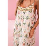 Kesi Włoski Women's dress with straps made of light viscose with a frill pink | shoptok.hr