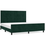  Okvir za krevet s uzglavljem tamnozeleni 180x200 cm baršunasti | shoptok.hr