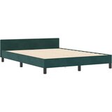 vidaXL Postelja Temno Zelena 160x200 cm Velur, (22049411) | Shoptok.si