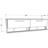 HANNAH HOME TV komoda Astrid, 163,8x46,8x36,6 cm, Bijelo-Crna | Eponuda.ba