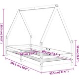  Okvir za dječji krevet crni 90 x 200 cm od masivne borovine | shoptok.hr