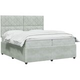  Boxspring krevet s madracem Svjetlosiva 200 x 200 cm Baršun | shoptok.hr