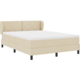  Krevet s podnom oprugom s madracem krem 160x200 cm tkanina | shoptok.hr
