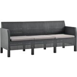 The Living Store Vrtni kavč trosed z blazinami antraciten PP ratan - Vrtni Kavč, (21480125) | Shoptok.si