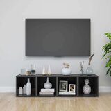 vidaXL TV omarice 4 kosi visok sijaj sive 37x35x37 cm iverna plošča | Shoptok.si