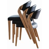 Voglauer stol, les, usnje črna, barve hrasta | Shoptok.si