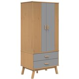  The Living Store Garderobna omara OLDEN sivo rjava 76,5x53x172 cm trdna borovina - Garderobna Omara, (21442856) | Shoptok.si