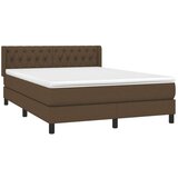  Krevet s oprugama i madracem tamnosmeđi 140 x 190 cm od tkanine | shoptok.hr