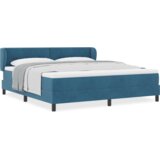 Box Spring Krevet s Madracem Tamno Plavi 180x200 cm Baršun | shoptok.hr