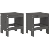  3-dijelni vrtni bistro set sivi od masivne borovine | shoptok.hr
