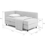 Bonami Selection Sivorjava oblazinjena postelja s prostorom za shranjevanje z vzmetnico 90x200 cm Avela – | Shoptok.si