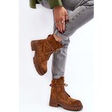 Boto Women's Ankle Boots Trappers with Thick Sole Camel Narelona | ePonuda.com