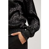 Marisse Black Puff Sleeve Animal Print Shirt Cijene